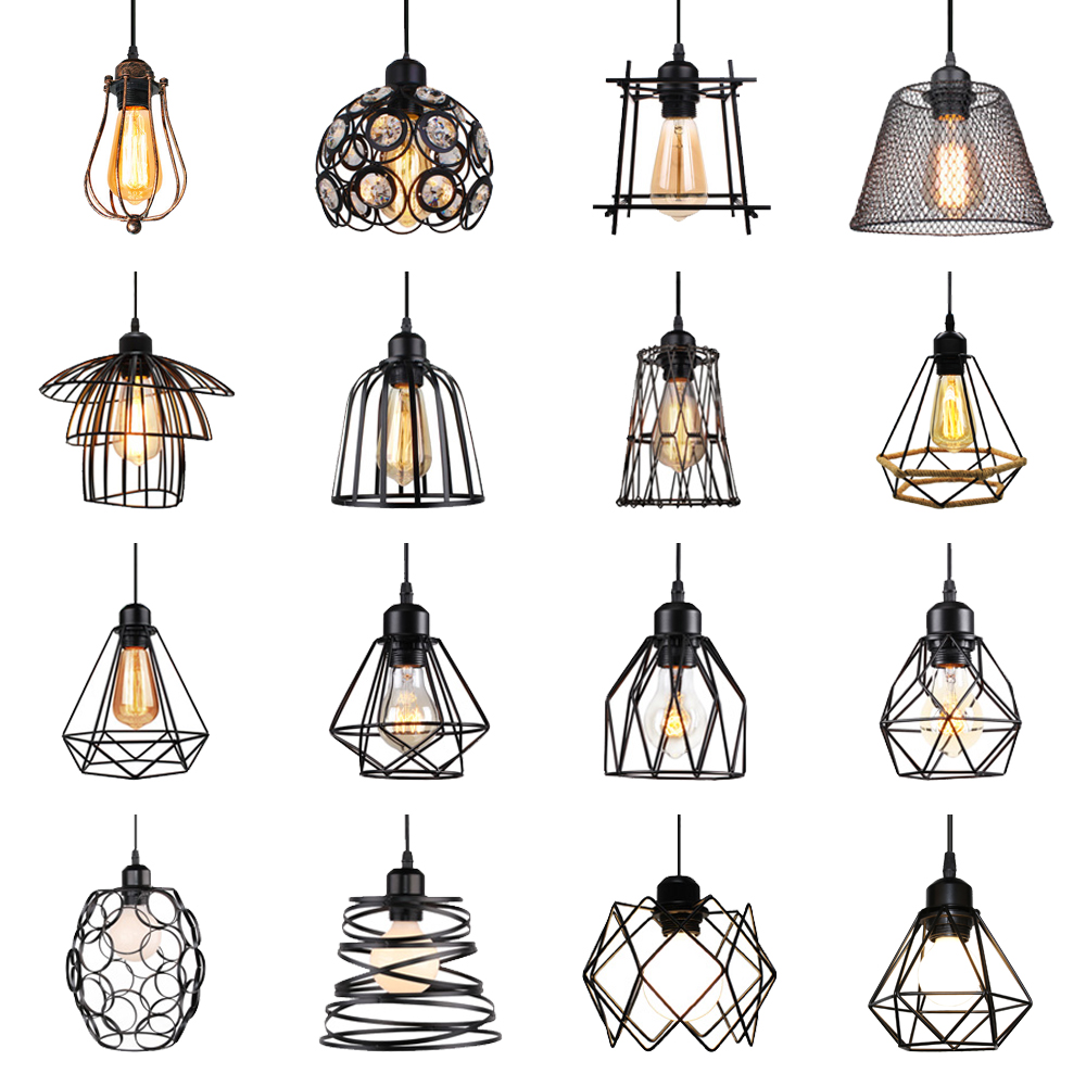 Home Cinema Glasses - Vintage Pendant Light Metal Lampshade Wire