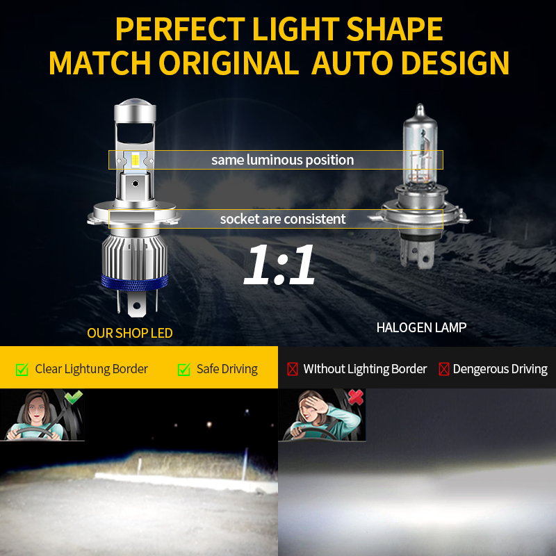 H4 HS1 LED Motorcycle Headligh - Home Cinema With Projector 评论和价格
