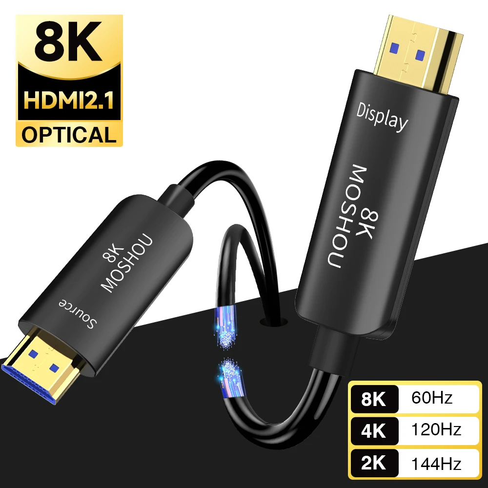 MOSHOU 8K Optical Fiber HDMI 2 - Hdmi Arc Cable 评论和价格