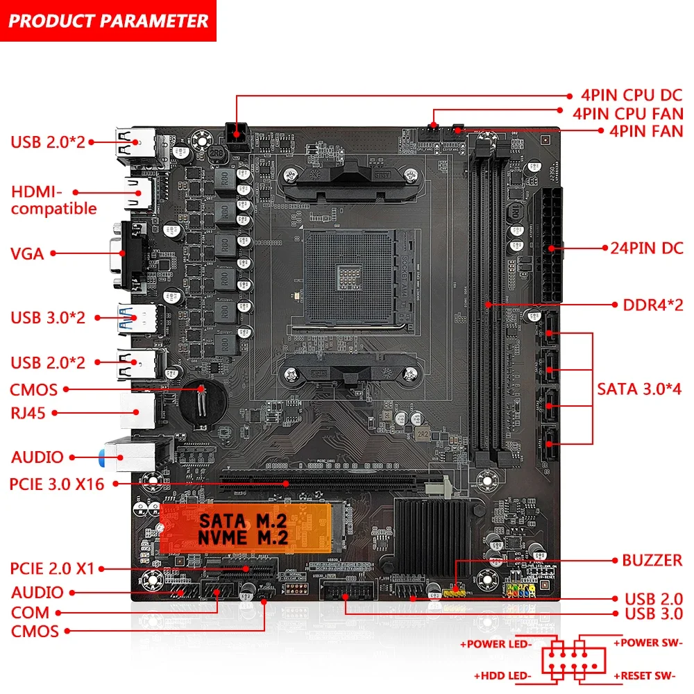 MACHINIST B450 Motherboard AMD - Home Cinema Video Processor 评论和价格