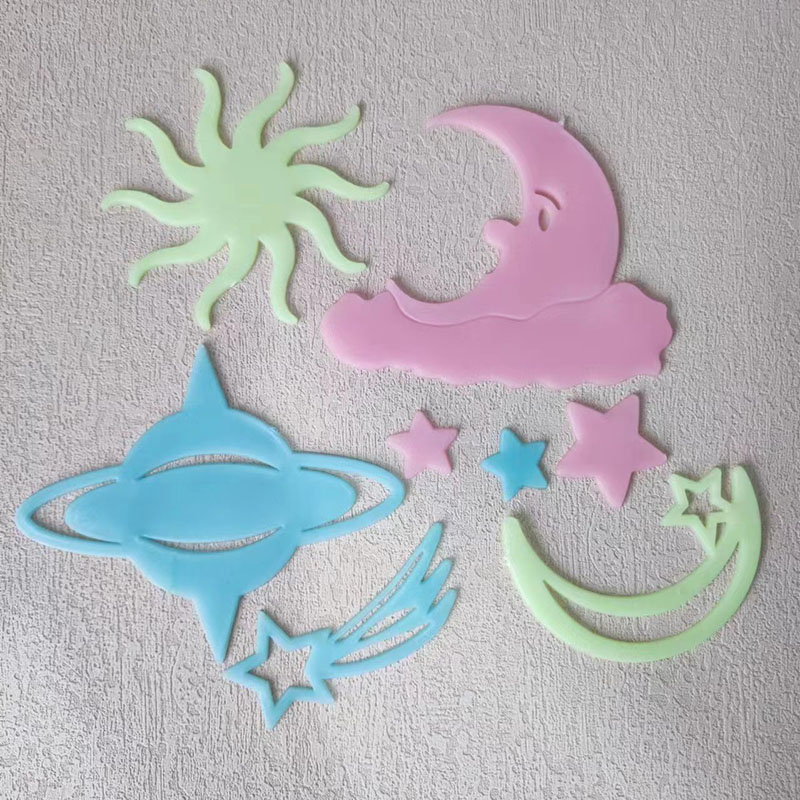 8pcs Luminous UFO Wall Sticker - Home Cinema Room 评论和价格