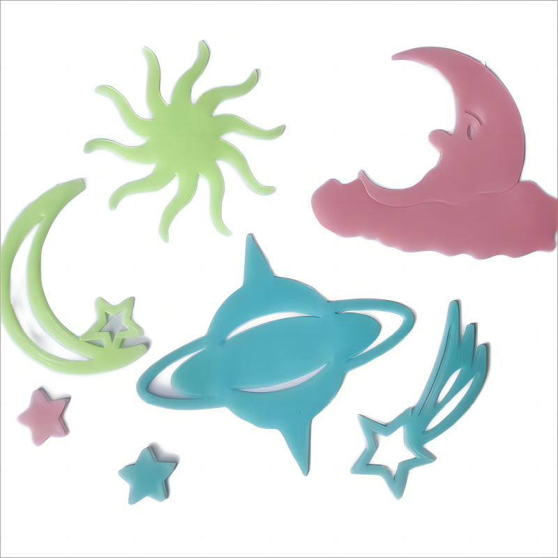 8pcs Luminous UFO Wall Sticker - Home Cinema Room 评论和价格