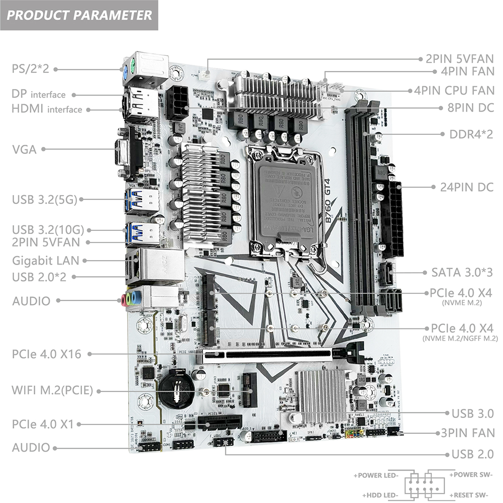 MACHINIST B760 GT4 DDR4 Mother - Home Cinema Video Processor 评论和价格