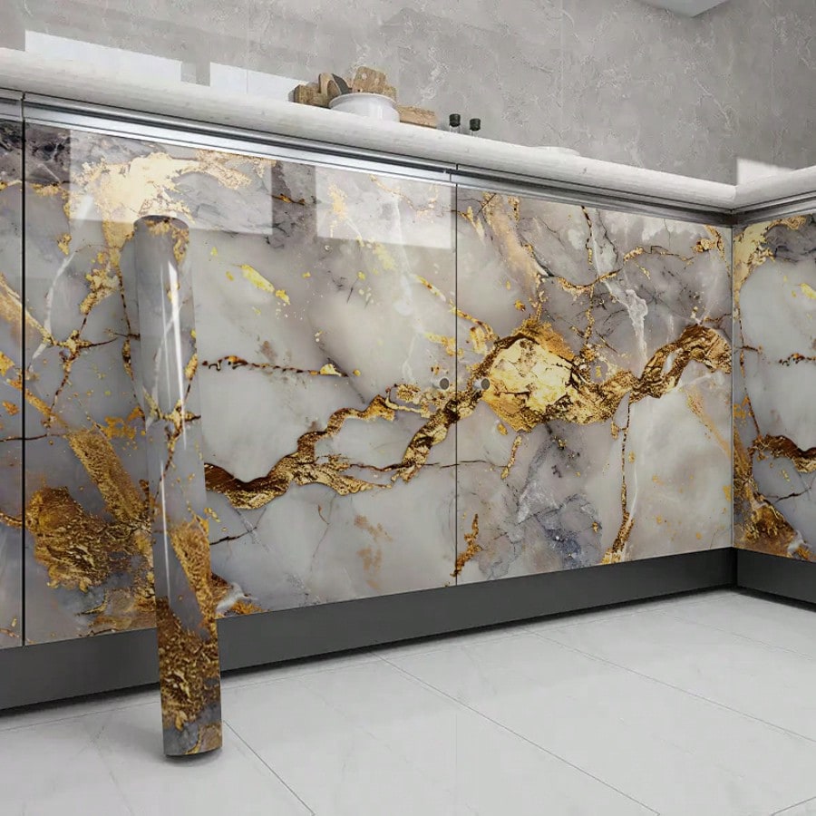 1roll Waterproof Marble Peel a - Home Cinema Room 评论和价格
