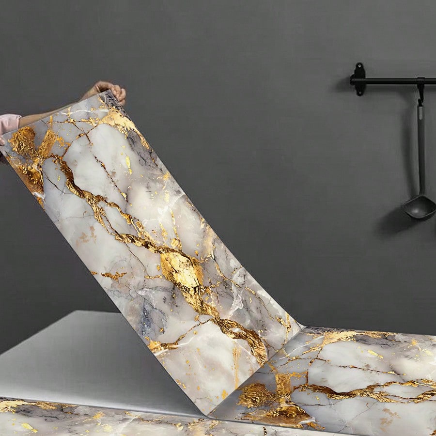 1roll Waterproof Marble Peel a - Home Cinema Room 评论和价格