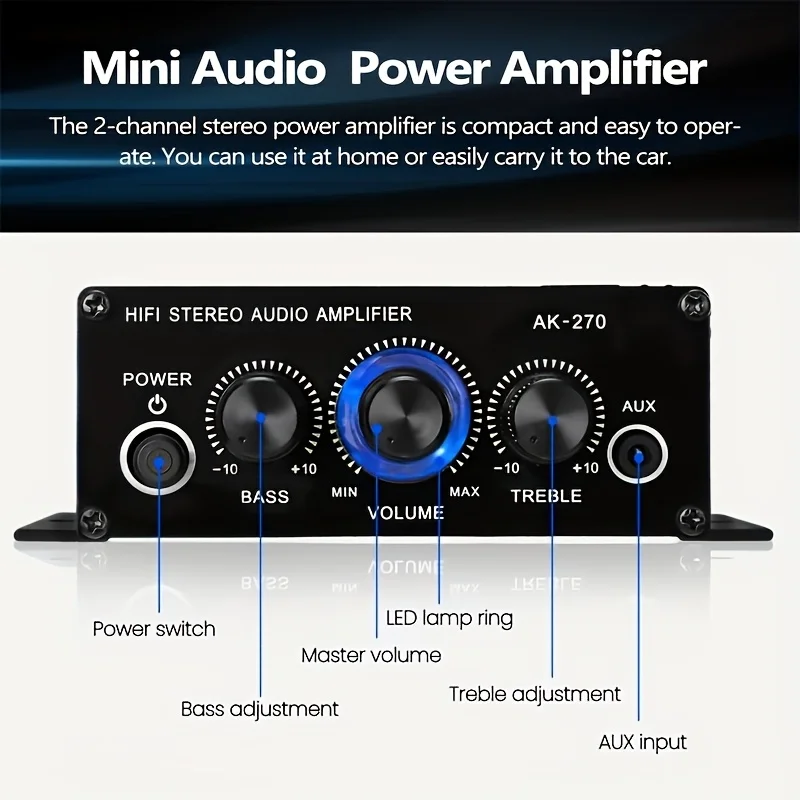 AK-270 400W Mini Power Amplifi - Home Cinema Idea 评论和价格